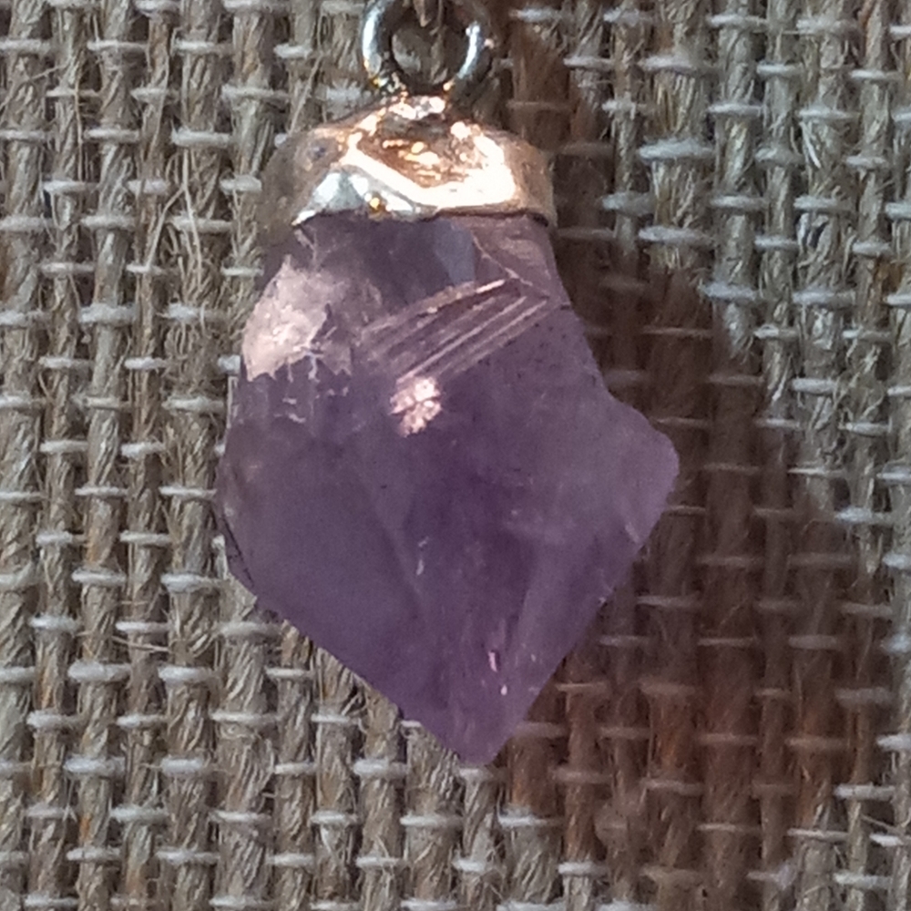 Sterling Silver Amethyst Drop Statement Necklace - image 3